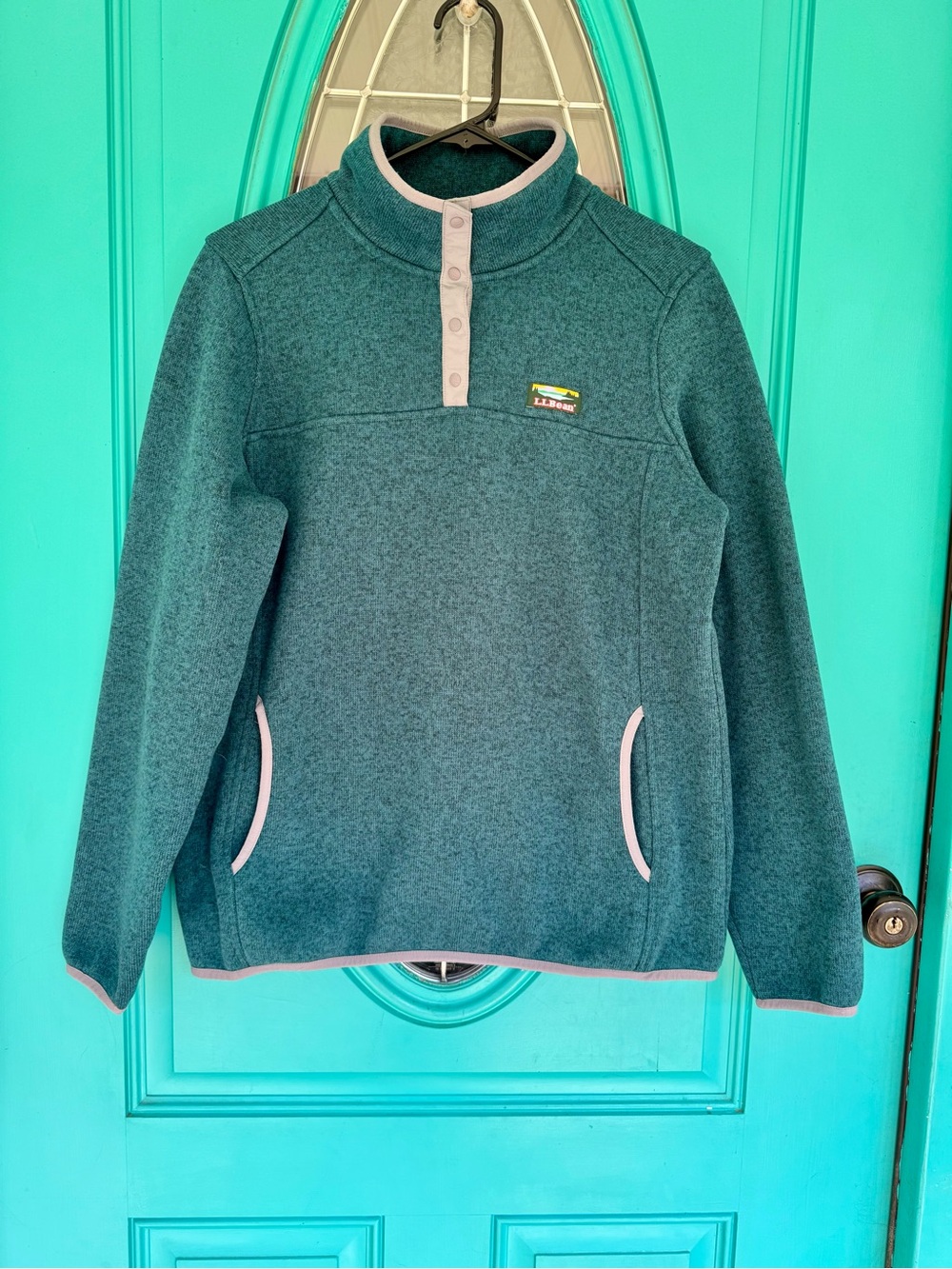 L.L. Bean Teal Snap-Button Pullover Fleece